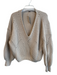 Free People Size S Beige Cotton Blend Knit V Neck Long Sleeve Sweater Beige / S