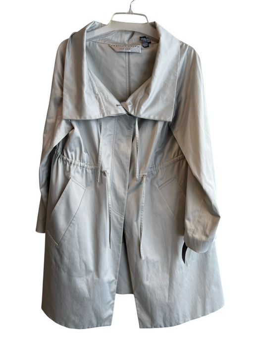 Charles Nolan Size 8 White Polyester Collared Button Up Waist tie Jacket White / 8