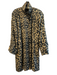 Dennis Basso Silk & Cotton Trench Leopard Print Wide Sleeves Jacket (Outdoor) M