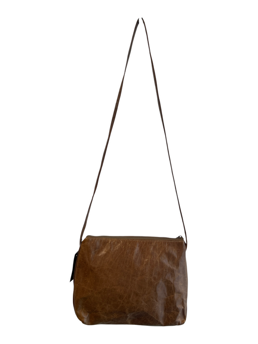 Carlos Falchi Brown Leather & Alligator Top Handle Zip Close rosette Bag Brown / M