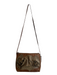 Carlos Falchi Brown Leather & Alligator Top Handle Zip Close rosette Bag Brown / M