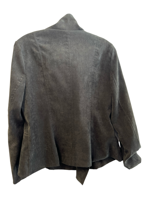Naked Zebra Size L Green Polyester Blend Faux Suede Hidden buttons Jacket Green / L