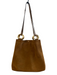 Tory Burch Brown Suede Gold hardware solid color Magnetic Close Shoulder Bag Bag Brown / S