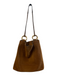Tory Burch Brown Suede Gold hardware solid color Magnetic Close Shoulder Bag Bag Brown / S