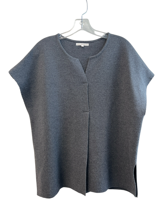 Ann Mashburn Size L Grey Merino Wool Sleeveless V Neck Boxy Top Grey / L