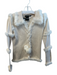 Vermani Size M Cream Silk Blend Fur Accent Lace Up Detail Long Sleeve Top Cream / M