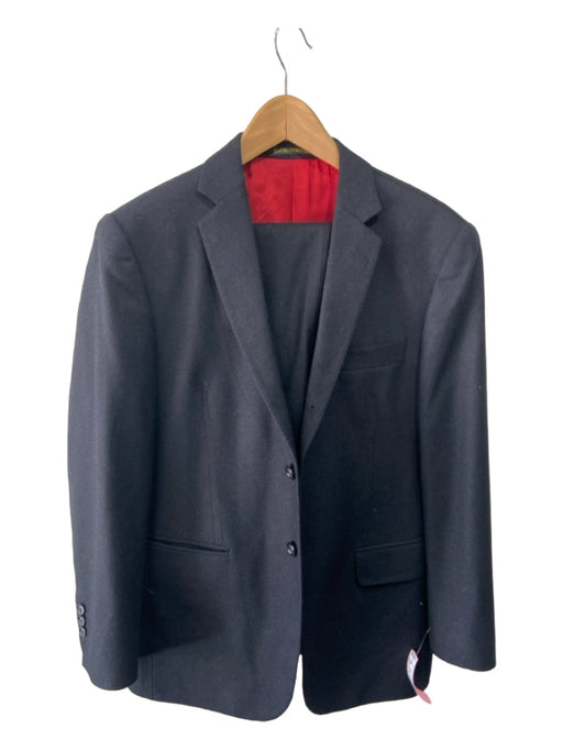David Forester Black Wool Blend Solid 3 button Men's Suit est 38