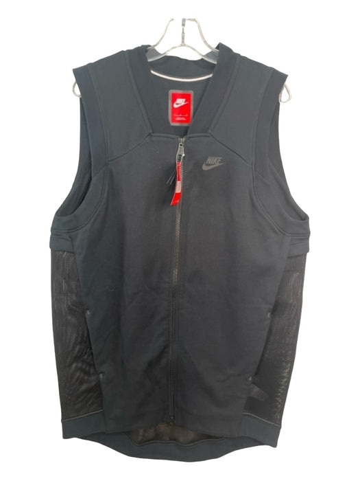 Nike NWT Size L Black Cotton Solid Mesh Men's Vest L