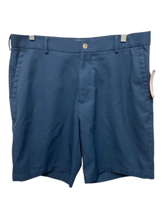 Peter Millar Size 34 Blue Synthetic Solid Khakis Men's Shorts Blue / 34