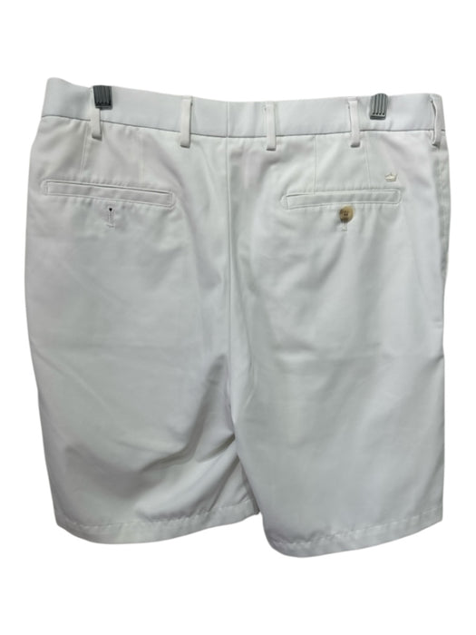 Peter Millar Size 34 White Synthetic Solid Khakis Men's Shorts White / 34