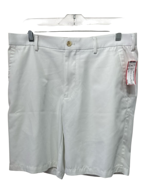 Peter Millar Size 34 White Synthetic Solid Khakis Men's Shorts White / 34