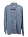 Peter Millar Size XL Blue & White Synthetic Plaid Button Up Long Sleeve Shirt Blue & White / XL