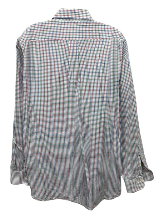 Peter Millar Size XL Orange & Multi Cotton Plaid Button Up Long Sleeve Shirt Orange & Multi / XL