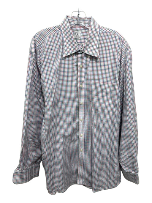 Peter Millar Size XL Orange & Multi Cotton Plaid Button Up Long Sleeve Shirt Orange & Multi / XL
