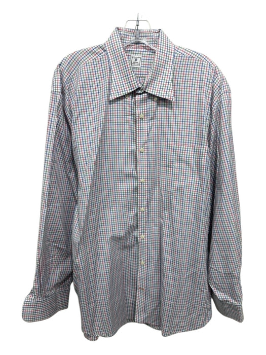 Peter Millar Size XL Orange & Multi Cotton Plaid Button Up Long Sleeve Shirt Orange & Multi / XL