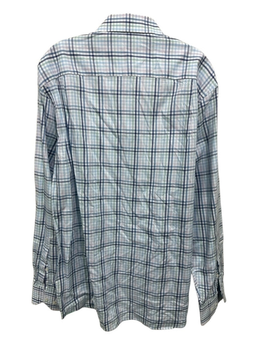 Peter Millar Size XXL Blue Cotton Blend Solid Quarter Zip Long Sleeve Shirt Blue / XXL