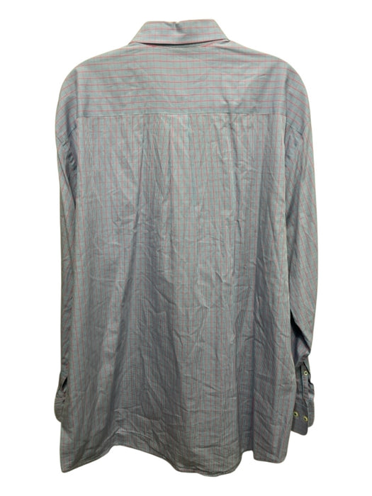 Peter Millar Size XL Blue & Red Cotton Plaid Button up Men's Long Sleeve Shirt Blue & Red / XL