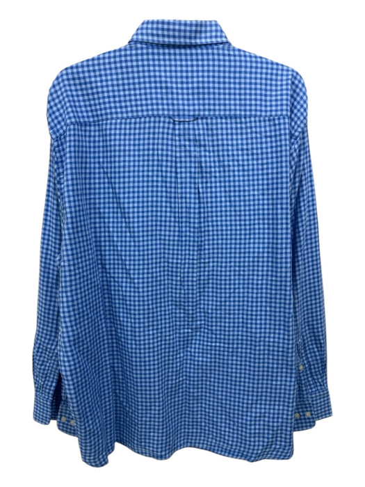 Peter Millar Size XL Blue & Light Blue Print Cotton Blend Long Sleeve Shirt Blue & Light Blue Print / XL