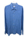 Peter Millar Size XL Blue & Light Blue Print Cotton Blend Long Sleeve Shirt Blue & Light Blue Print / XL