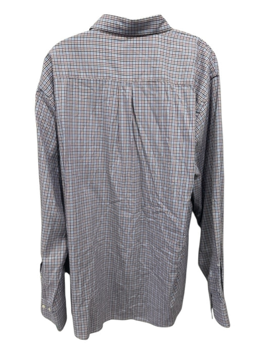 Peter Millar Size XL Purple & Multi Print Cotton Blend Plaid Long Sleeve Shirt Purple & Multi Print / XL