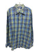Peter Millar Size XL Blue & Green Cotton Plaid Button Up Men's Long Sleeve Shirt Blue & Green / XL