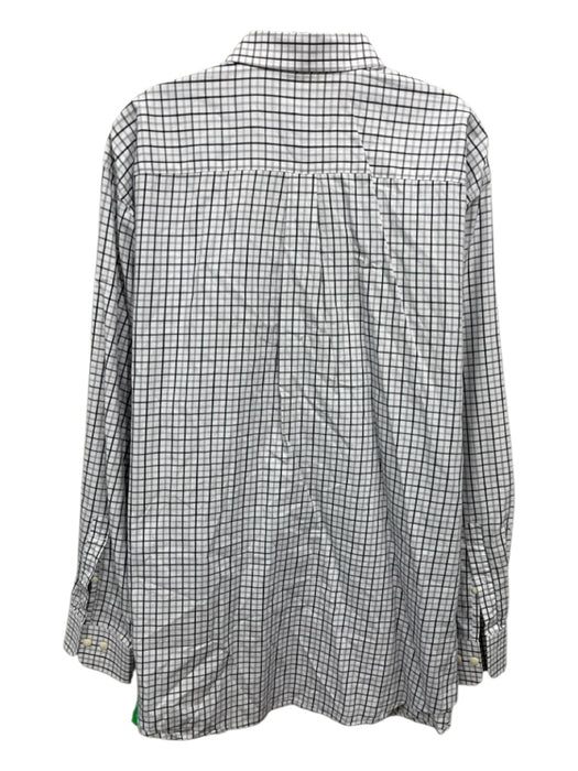 Peter Millar Size XL White & Black Cotton Plaid Button up Long Sleeve Shirt White & Black / XL