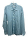 Peter Millar Size XL Light Blue & Blue Print Cotton Plaid Long Sleeve Shirt Light Blue & Blue Print / XL