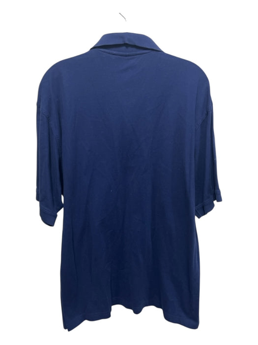 Masters Size XL Blue Cotton Solid Polo Men's Short Sleeve Blue / XL