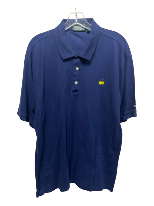 Masters Size XL Blue Cotton Solid Polo Men's Short Sleeve Blue / XL