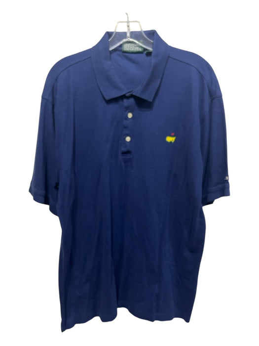 Masters Size XL Blue Cotton Solid Polo Men's Short Sleeve Blue / XL
