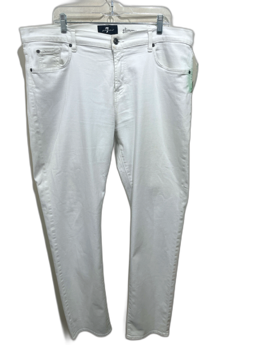 7 For All Mankind AS IS Size 40 White Cotton Solid Zip Fly Men's Pants White / 40