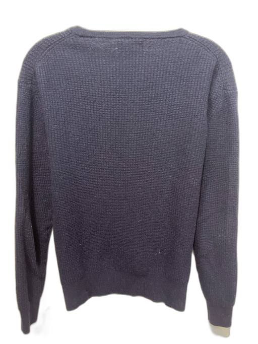 Ledbury Size L Navy Wool Blend Textured Crew Men's Sweater Navy / L