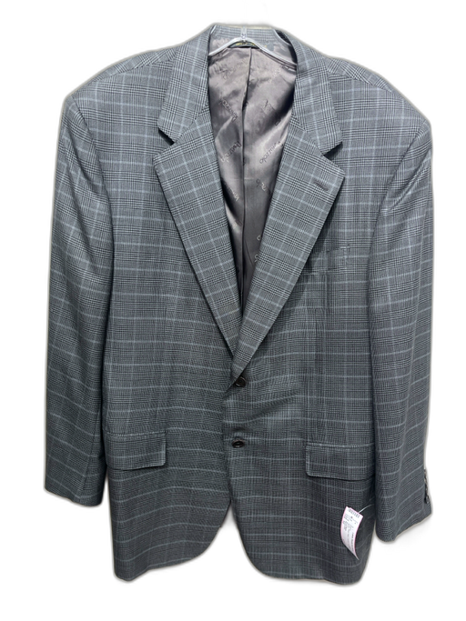 Ravazzolo Gray Wool Plaid 2 Button Men's Blazer Gray / 52