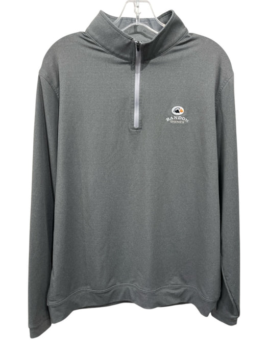 Peter Millar Size L Gray Solid Quarter Zip Men's Jacket Gray / L