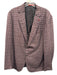 Isaia Red & Brown Wool Plaid 2 Button Men's Blazer Red & Brown / 50