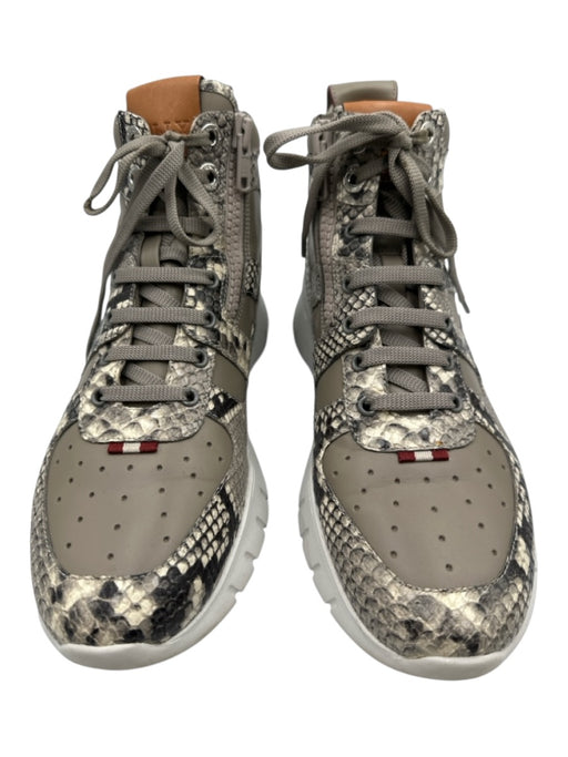 Bally Shoe Size 11D Like New Tan & Gray Print Leather Embossed Snake Men's Shoes Tan & Gray Print / 11D