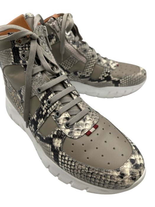 Bally Shoe Size 11D Like New Tan & Gray Print Leather Embossed Snake Men's Shoes Tan & Gray Print / 11D