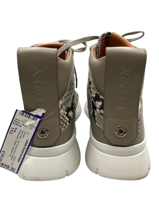 Bally Shoe Size 11D Like New Tan & Gray Print Leather Embossed Snake Men's Shoes Tan & Gray Print / 11D