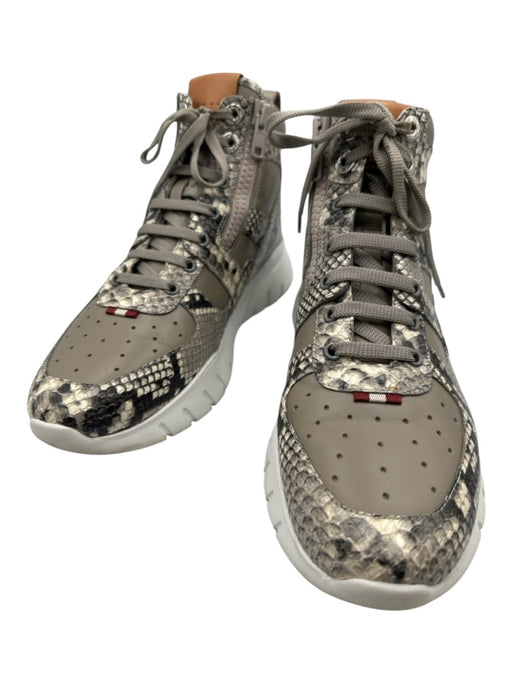 Bally Shoe Size 11D Like New Tan & Gray Print Leather Embossed Snake Men's Shoes Tan & Gray Print / 11D