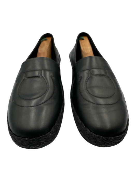 Ferragamo Shoe Size 10M Black Leather Solid Espadrille Men's Shoes Black / 10M