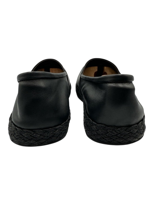 Ferragamo Shoe Size 10M Black Leather Solid Espadrille Men's Shoes Black / 10M