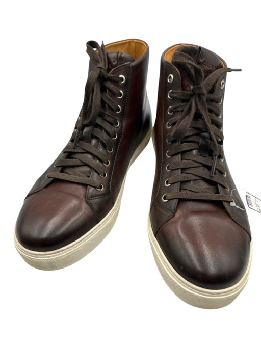 Magnanni Shoe Size 10.5 Brown Leather Solid Sneaker Men's Shoes Brown / 10.5