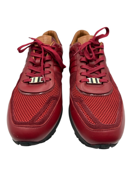 Bally Shoe Size 11 Like New Red Leather & Suede Solid Sneaker Men's Shoes Red / 11