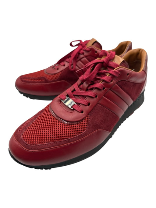 Bally Shoe Size 11 Like New Red Leather & Suede Solid Sneaker Men's Shoes Red / 11