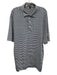 Peter Millar Size XL Blue & White Polyester Striped Polo Men's Short Sleeve Blue & White / XL