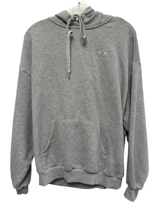 Alo Size Est M Gray Cotton Blend Heathered Athletic Hoodie Men's Jacket Gray / Est M