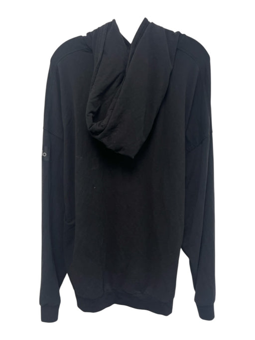 Alo Size Est M Black Cotton Blend Solid Athletic Hoodie Men's Jacket Black / Est M