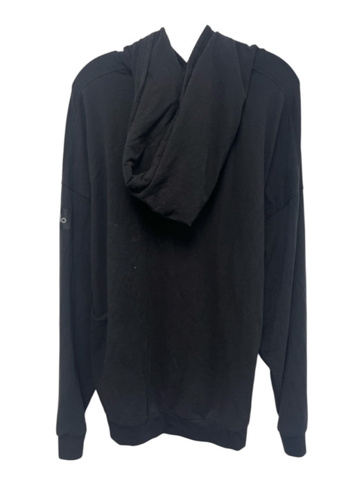 Alo Size Est M Black Cotton Blend Solid Athletic Hoodie Men's Jacket Black / Est M