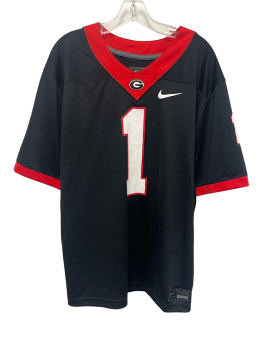 Nike Size XXL Black & Red Synthetic UGA Football Men's Short Sleeve Black & Red / XXL