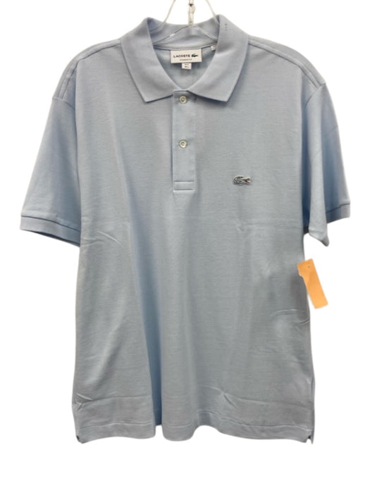 Lacoste NWT Size L Light blue Cotton Solid Polo Men's Short Sleeve Light blue / L